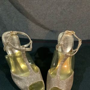 Shimmering silver pumps